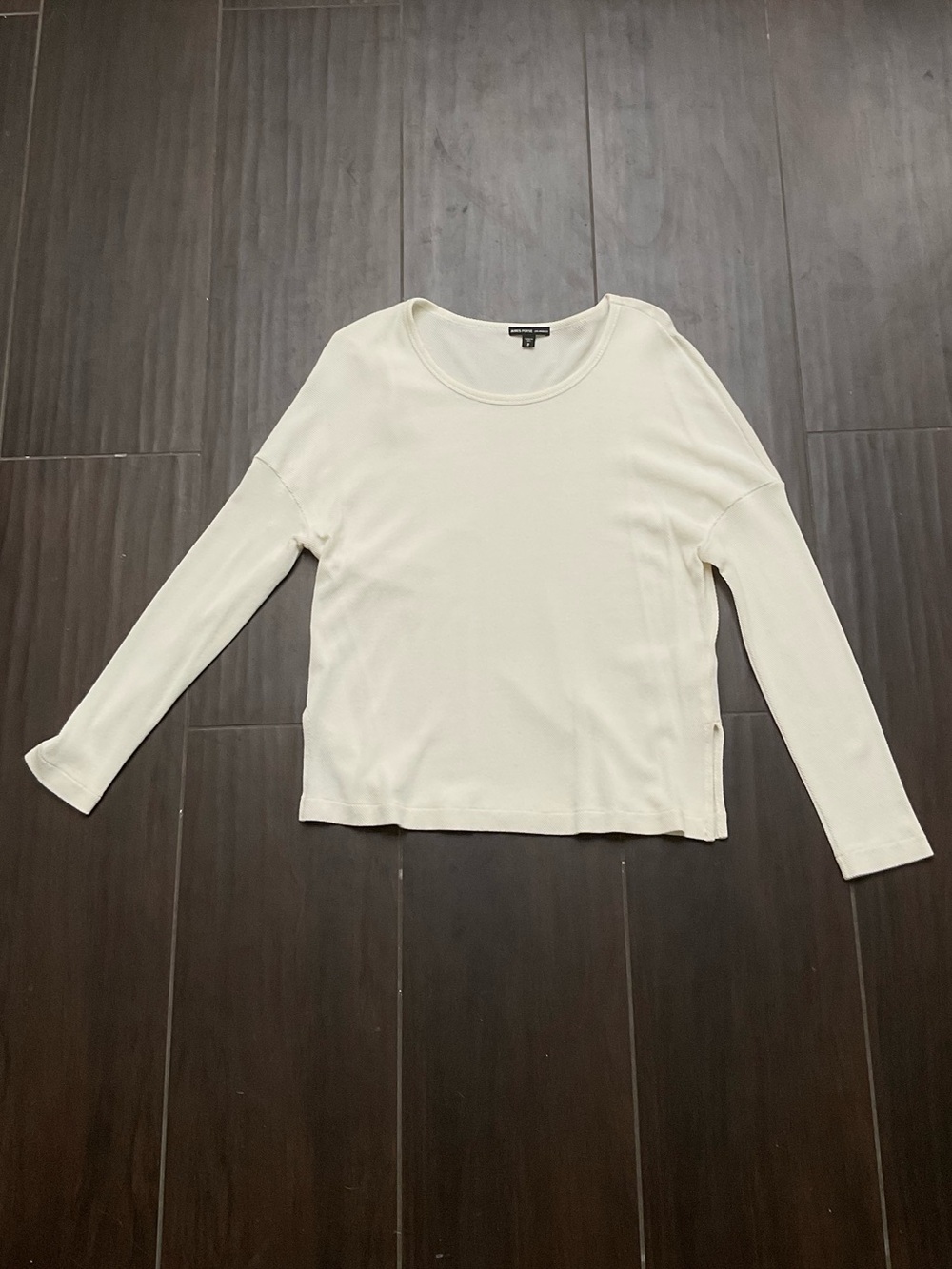 James Perse Lightweight Cream Long-Sleeve Women's Top